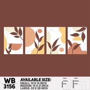 Ddecorator Modern Leaf Artwork Wall Decor - Set Of 4 WB3156