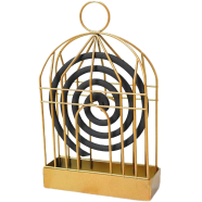 Decorative Bird Cage Mosquito Coil Holder Safe Metal Stand with Ash Catcher icon