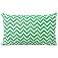 Decorative Cushion Cover Green And White 20x12 Inch - 78200