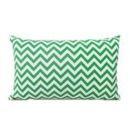 Decorative Cushion Cover Green And White 20x12 Inch - 78200