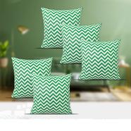 Decorative Cushion Cover, Green And White 20x20 Inch Set of 5 - 78209