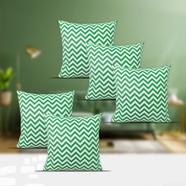 Decorative Cushion Cover Green And White 16x16 Inch Set of 5 - 78207