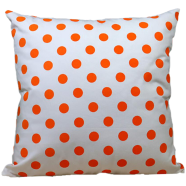 Decorative Cushion Cover, Orange And White 20x20 Inch - 78423