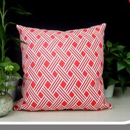 Decorative Cushion Cover, Red And White, 16x16 Inch - 78350
