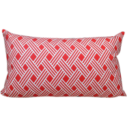 Decorative Cushion Cover, Red And White, 20x12 Inch - 78353