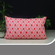 Decorative Cushion Cover, Red And White, 20x12 Inch - 78353