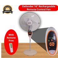 Defender/Kennedi 16″ ACDC Rechargeable Full Stand fan with Remote, Model 2936HRS, 12v-5Ah Battery, Battery Life Display, 7 hrs Backup image