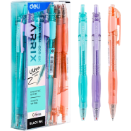 Deli Arrix Gel Pen 0.5mm Black Ink 12Pcs - EG09-BK