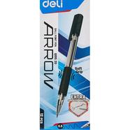 Deli Arrow Soft Grip Ball Pen Black Ink (0.5mm) - 12 Pcs - EQ01520