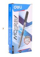 Deli Arrow Extra Smooth Writing 0.5 Ball Point Pen12Pcs - Black Ink