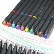 Deli Fineliner Pen Chukchi Fine Line Drawing Pen Fineliner Color Pens Set 0.38mm Colored Point Markers Pack of 10 Assorted Colors 1 pack