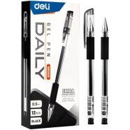 Deli Gel Pen Black 0.5 mm 12 Pcs - E6600S icon