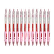 Deli Retractable Gel Pen 0.5mm Red 12 Pcs - EG09-RD