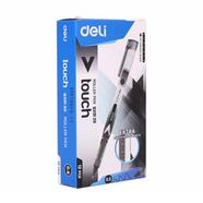 Deli Touch 0.5mm Roller Ball Pen Black Ink 12Pcs - EQ20120