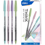 Deli Think WQ8-C Semi 0.5mm Gel Pen 12pcs - Blue Ink