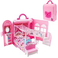 Deluxe Bedroom Girl's Play House Toys Pink Portable Carry Case With Doll House Furniture and Many more Interesting Toys for Girl icon
