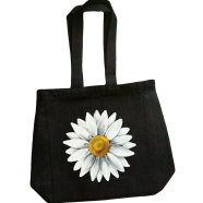 Denim Fabric Tote Bag With Zipper