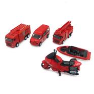 Die cast METAL CAR set for kids Gift Pack - 5 Pcs (metal_car_5pcs_b_red) - Red 