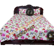 Digital Home Tex Cotton 8.5/7.5 Feet Double Size Bedsheet With Two Pillow Covers