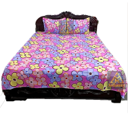 Digital Home Tex Cotton 8.5/7.5 Feet Double Size Bedsheet With Two Pillow Covers