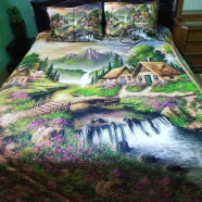 Digital Home Tex Cotton Fabric 7/8ft Large Size 1 Bed Sheet and 2 Pillow Covers