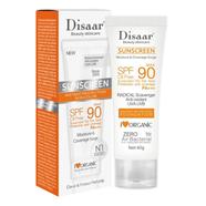 Disaar Sunscreen SPF 90 Instant Protection UVA UVB Foundation PA plus plus plus Oil Free Sunblock Cover Protect Perfectly Moisturizing Coverage Surge 40g