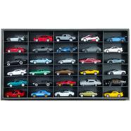 Display Case – 1:64 Diecast Wooden Acrylic 30 Compartment- black