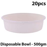 Disposable Bowl 20pcs - 500gm -Cream