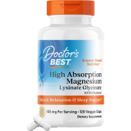 Doctors Best High Absorption Magnesium Lysinate Glycinate 105 mg Per Serving 120 Veg Capsules