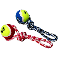 Dog Tagging Toy Cotton Rope with Tennis Ball Dog Toy icon