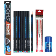 Doms Fusion X-Tra Super Dark Pencils - 10pcs With Free 1 Eraser 1 Sharpner icon