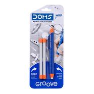 Doms Groove Retractable Eraser | Groove for Better Grip with Excellent Erasing Performance