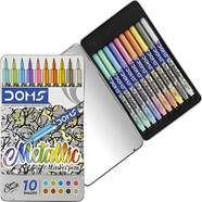 Doms Metallic Marker Pens (Set of 10, Multicolor)