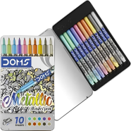 Doms Metallic Marker Pens (Set of 10, Multicolor)