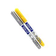 Doms Metallist Series Metallic Brush Pen 2 Shades (Gold And Silver) Pack Of 2