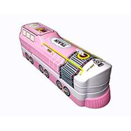 Double Decar Train Engine Style Two Layer Metal Pencil Box, Pencil Case for Kid