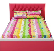 Double King Size Flat Bed Sheet Set (7.5 By 8.5 Feet) With Two Pillow Covers icon