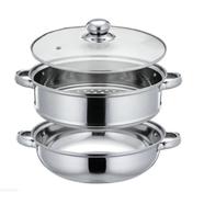 Double Layers Stainless Steel Cooker With Glass Lid - C008512 image