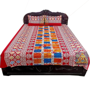 Double Size Flat Cotton Bed Sheet Set - 2 Pillow Covers Included