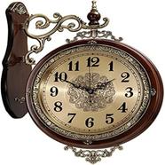 Double-sided Wall Clock European-style Iron Wall Clock Retro Double-sided Wall Clock Ornaments Suitable For Study Office Bedroom Living Room 2021/7/12(Size:large)