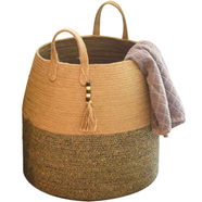 Doughnut Brown and Black Sturdy Jute Basket