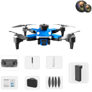 Drone F200 , Dual Cameras, Powerful Brushless Motor, Optical Flow Positioning, Intelligent Obstacle Avoidance, Intelligent Follow Me, Foldable Aerial Drone with Remote Control, Gift - Blue