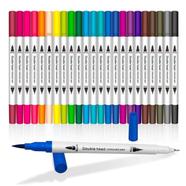 Dual Tip Brush Marker Pens 24 Colors Brush Tip With Fineliner 0.4mm 