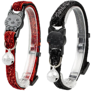 Duvo Plus Adjustable Nylon With Glitter Mix Cat Collar With Bell icon