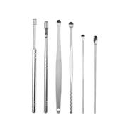 Ear Pick Set Portable Ear Cleaner Set Stainless Steel with Leather Case - 6 Pcs