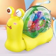 Electric Universal Transparent Gear Simulation Snail LED Music Walking Educational Funny Interactive Toy Car