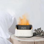 Elegant Alarm Clock Aroma Oil Diffuser Innovative Simulation Flame Humidifier with Timer Function Flame Night Light for Home Office