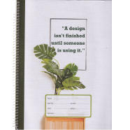 Any Design Floral Spiral Khata (White) - 200 Pages