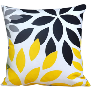 Exclusive Cushion Cover, Black, Yellow, Ash 18x18 Inch - 78315 icon