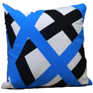 Exclusive Cushion Cover, Blue And Black 14x14 Inch Set of 5 - 78047